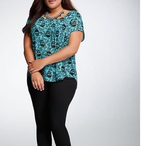 Turquoise skull chiffon dress